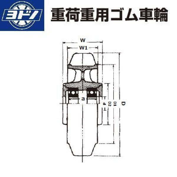 ヨドノキャスター 重荷重用ゴム車輪